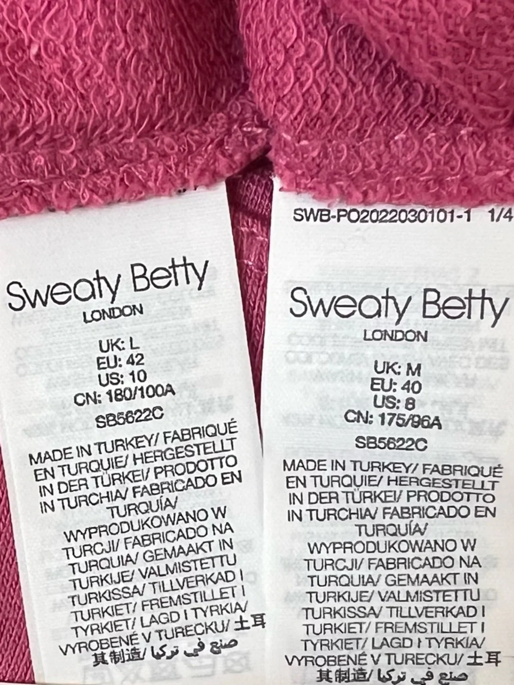 NWT Sweaty Betty After Class Crop Sweatshirt in Adventure Pink with Thumbholes - Picture 8 of 16